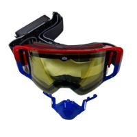 AiM Очки снегоходные с магнитной линзой и подогревом (PRO) 31-107 Accu Heated Red-Blue Glossy в Москве