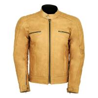MCP Мотокуртка мужская кожаная Crispy желтый в Москве