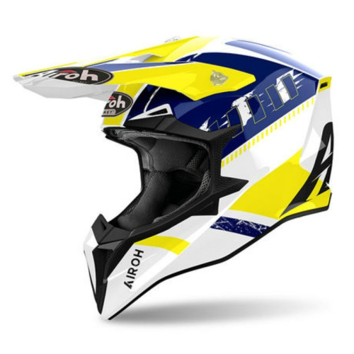 Airoh Мотошлем Wraaap Feel Yellow/Blue Gloss в Москве