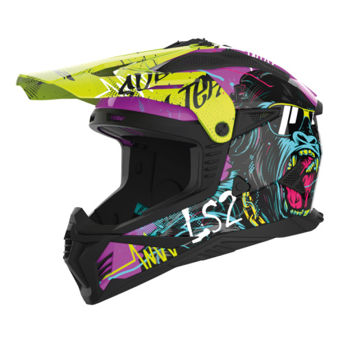 LS2 Шлем MX708 Fast II Gorilla фиолетово-желтый в Москве