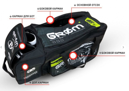 Grom Сумка для экипировки с колесами MX1 Gearbag в Москве