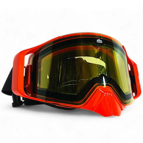 AiM Очки снегоходные с магнитной линзой и подогревом (PRO) 31-103 Accu Heated Orange Glossy в Москве