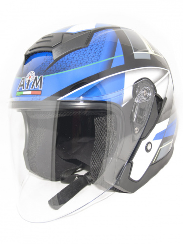 AiM Шлем открытый JK526 Blue/Grey/Black в Москве