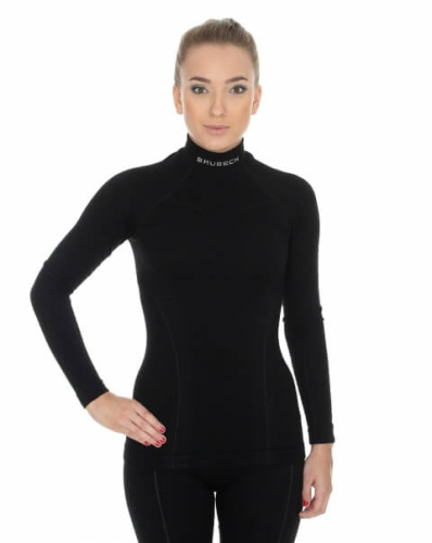 Brubeck Футболка женская дл.рукав Wool Merino 78% Черный в Москве