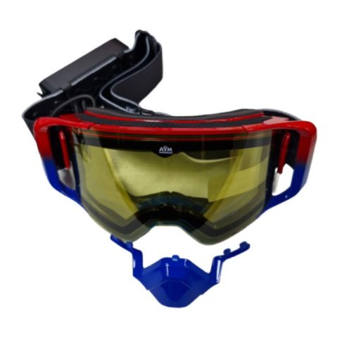 AiM Очки снегоходные с магнитной линзой и подогревом (PRO) 31-107 Accu Heated Red-Blue Glossy в Москве